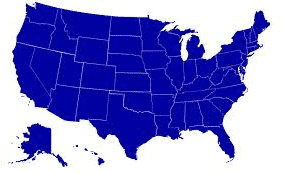 Blue US map