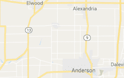 Anderson and Alexandria IN map