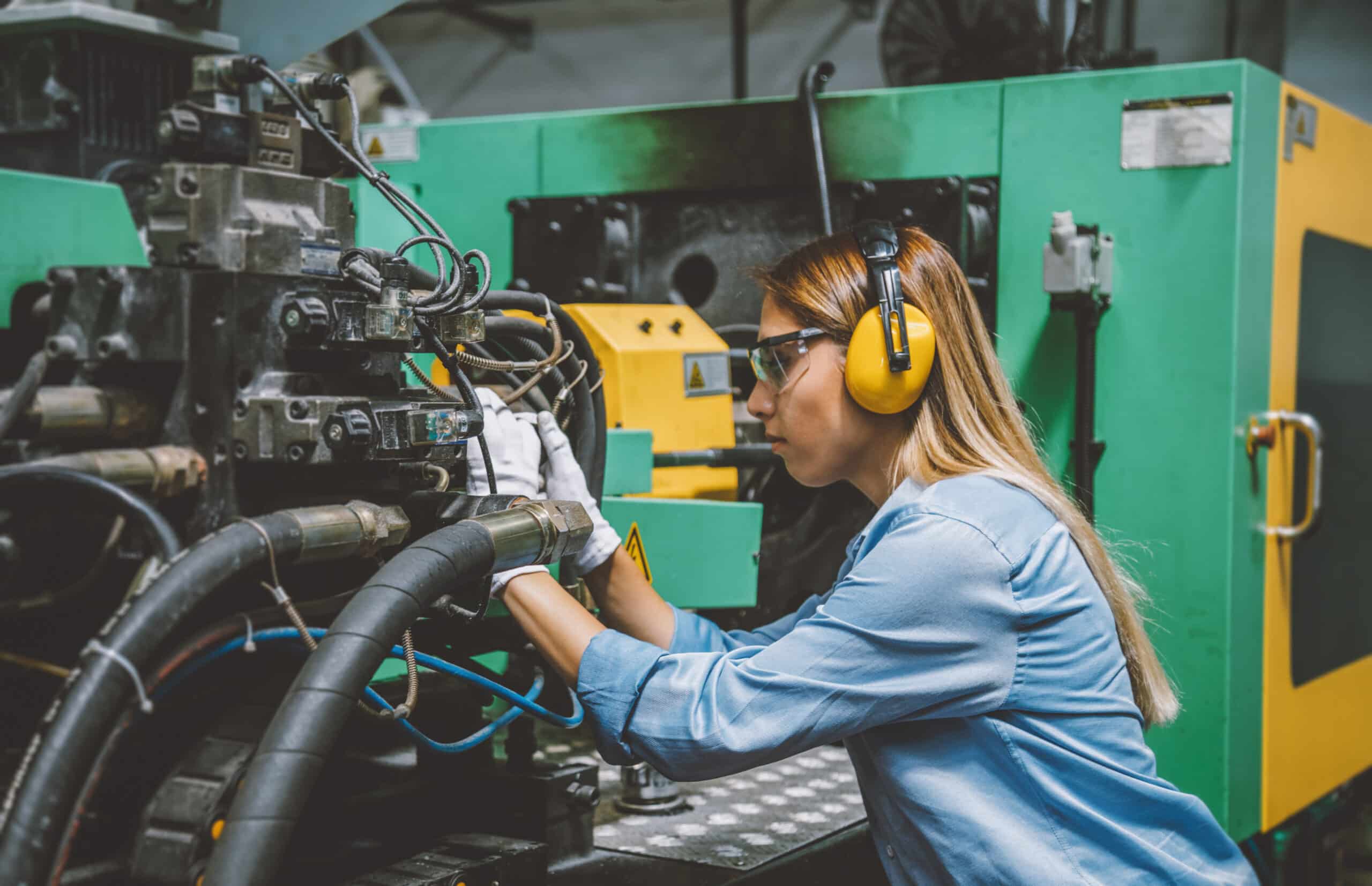 A manufacturer uses a machine to assemble parts of a product