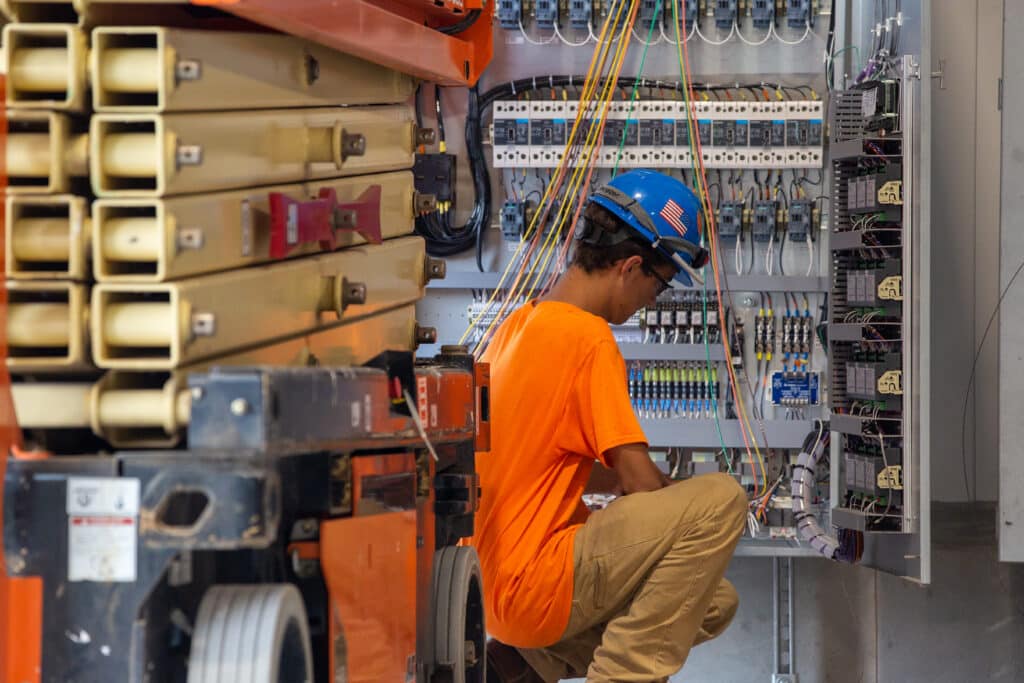 electrician working on a job site