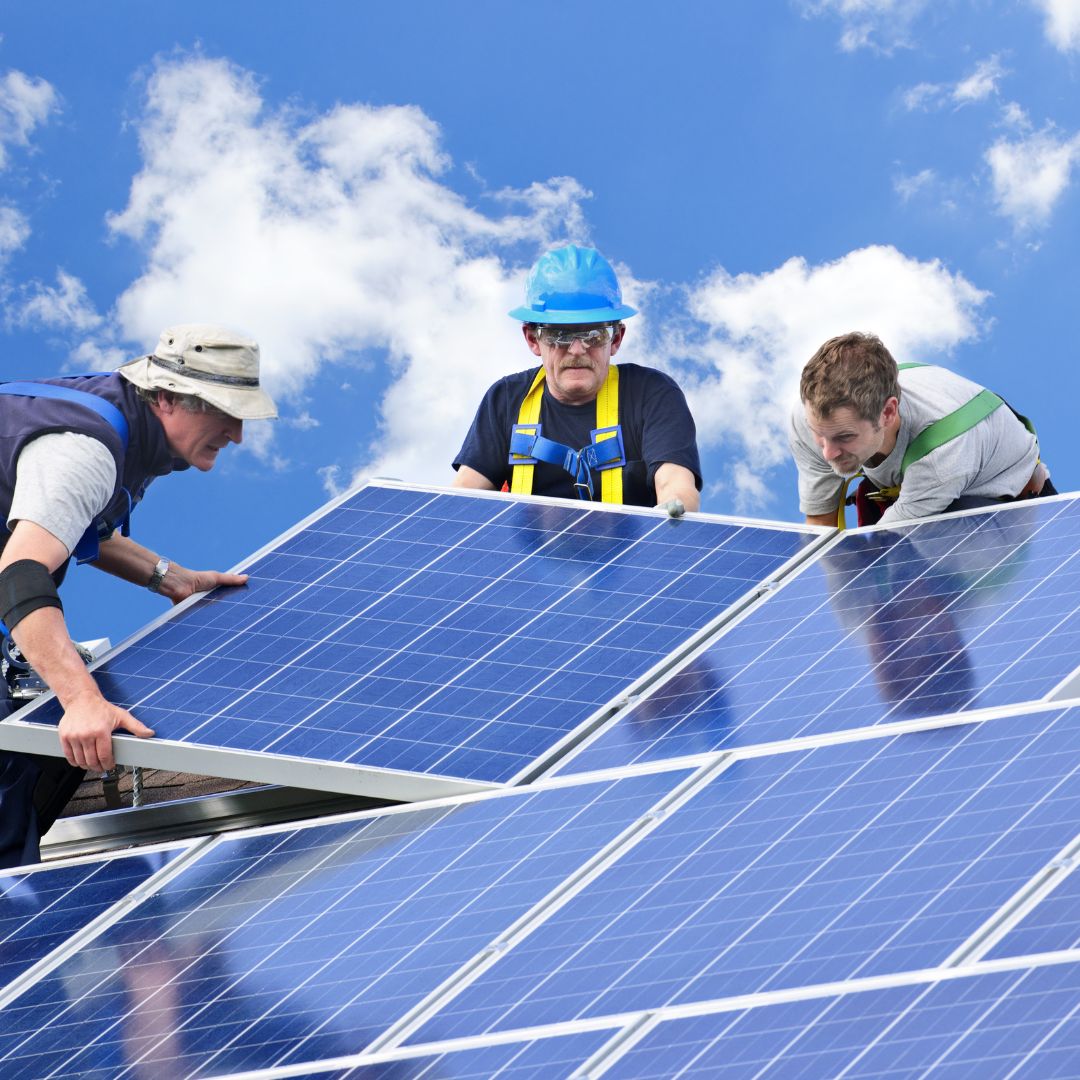 Workers Installing Solar Panels